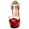 Allegra K Women's Platform Bow T-Strap Chunky Heels Pumps - 3 of 4