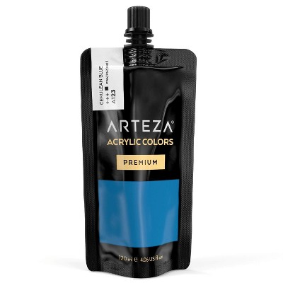 Arteza Acrylic Artist Paint, Cerulean Blue Color, 120ml  - Single Color (ARTZ-8619)