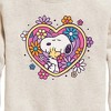 Boys' - Peanuts - Hug Heart Flower Graphic Long Sleeve Fleece Sweatshirt - 2 of 4