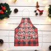 Unique Bargains Christmas Aprons Linen Red Black Beige 21.65"x26.77" 1 Pcs - 2 of 4