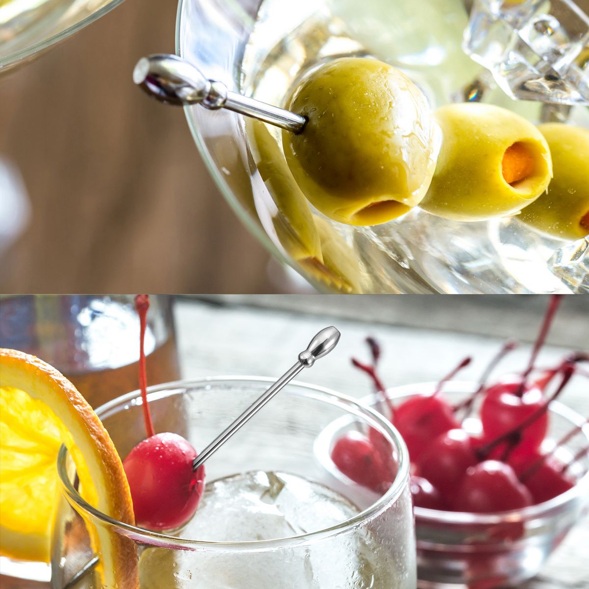 Unique Bargains Stainless Steel Metal Drink Appetizer Cocktail Picks 4.3" - thumbnail 5