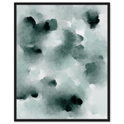 Art Remedy Diluted smoke in the snow Watercolor Boho Abstracts Framed