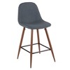 Fabric & Metal Mid-Century Modern Counter Stool (Set of 2) with Upholstered Seat and Backrest for Kitchen, Bar, or Counter Area - 2 of 4