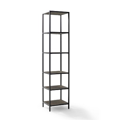 porch & den alethea tall narrow 5-shelf bookcase