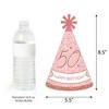 Big Dot of Happiness 50th Pink Rose Gold Birthday - Cone Happy Birthday Party Hats for Adults - Set of 8 (Standard Size) - 3 of 4