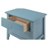 HomeStock Teal Nightstand 24x24x16 with Two Drawers, Vibrant Transitional Bedside Table for Storage and Bedroom Accent Furniture - 4 of 4
