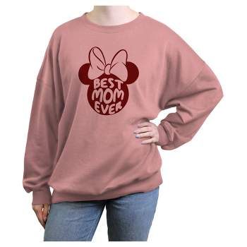 Junior's Women Minnie Mouse Best Mom Ever Classic Silhouette Sweatshirt