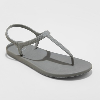 women's gray flip flops