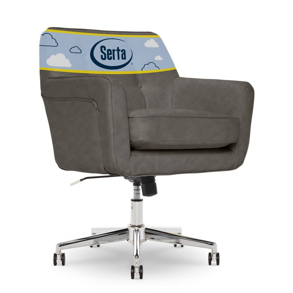 Photos - Computer Chair Serta Style Ashland Home Office Chair Gathering Gray - : Mid-Century, Tufted,  