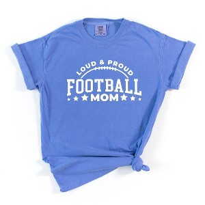Simply Sage Market Women's Proud Football Mom Short Sleeve Garment Dyed Tee - 1 of 4
