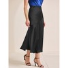 INSPIRE CHIC Women's Satin Maxi Fall High Waist Casual Cocktail Party Wedding Mermaid Long Skirts - 3 of 4