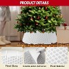 33 Inch Christmas Tree Collar Holiday Party Decoration, Diamond-Grid Design Plush Christmas Tree Skirt with 2 Matching Clips - 3 of 4