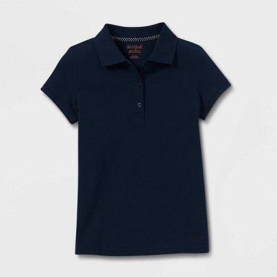 Girls' Stain Release Uniform Polo Shirt - Cat & Jack™ Navy