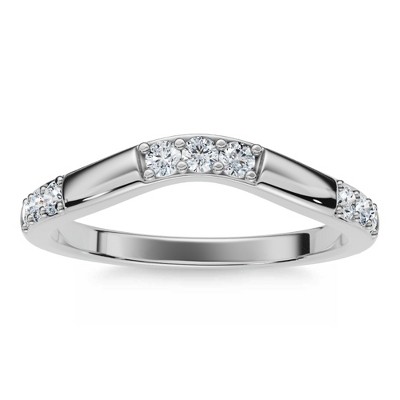 Pompeii3 1/3Ct Diamond Contour Wedding Guard Ring Womens Band 14k Gold Lab Created