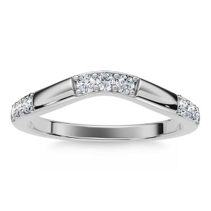 Pompeii3 1/3Ct Diamond Contour Wedding Guard Ring Womens Band 14k Gold Lab Created - 1 of 4