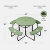 Best Choice Products 8-Person Circular Outdoor Picnic Table w/ 4 Benches, Umbrella Hole, 2000lb Capacity - 2 of 4