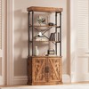 5 Tier Bookshelf With Cabinet 73.62'' H Tall Bookcase With Shelves Wood Bookshelves Storage Organizer Industrial Bookshelf - 2 of 4