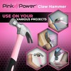 Pink Power 16oz Small Pink Hammer - All Purpose Mini Claw Hammer for Womens DIY and Craft with Slip Resistant Handle for Girls Ladies Tools - 3 of 4