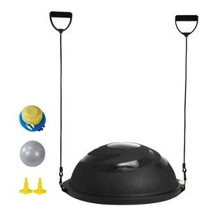 VEVOR Half Exercise Ball Trainer, 26 inch Balance Ball Trainer, 1500lbs Capacity Stability Ball, Yoga Ball with Resistance Bands & Foot Pump - 1 of 4