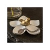 Slickblue Pewter Flower Jewelry Tray with Gold Leaf Bird, Decorative Ring and Coin Holder for Dresser or Vanity - 2 of 3