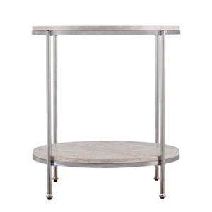 Silas Round Faux Stone End Table - CK5742 - Charcoal - SEI - 1 of 4