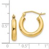 Black Bow Jewelry 3mm, 14k Yellow Gold Classic Round Hoop Earrings, 15mm (9/16 Inch) - 3 of 4