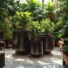 Rosemead Home & Garden, Inc. 3pc Concrete Weathered Outdoor Planter Pot Small Medium and Large with Drainage Hole Black - 4 of 4
