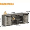 70“ Farmhouse TV Stand for 75 Inch TVs, Mid Century Modern TV Console Table with Sliding Barn Doors & Storage Cabinets for Living Room Bedroom - 3 of 4