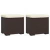 vidaXL Ottomans with Cushions 2 pcs Brown 15.7 in.x11.8 in.x15.7 in. Poly Rattan - 2 of 4
