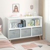 NicBex Modern Kids Bookshelf with 3 Collapsible Fabric Drawers, Children's Book Display, Toy Storage Cabinet Organizer,Safety-Buckled Storage Bookcase - 2 of 4