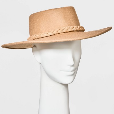 Women's Felt Boater Hat - A New Day™ Beige