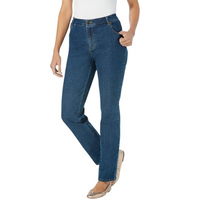 Woman Within Plus Size Straight-Leg Stretch Denim Jean