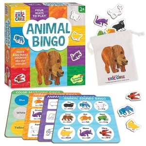 World of Eric Carle: Animal Bingo Game – Wooden Toddler Bingo Set Featuring Brown Bear – Learn Animal Sounds, Movements, Colors & Matching – Preschool - 1 of 1
