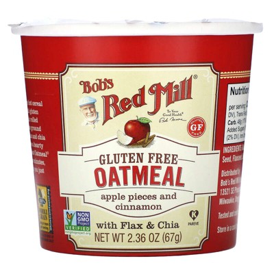 Bob's Red Mill Oatmeal Cup Apple Pieces and Cinnamon 2.36 oz
