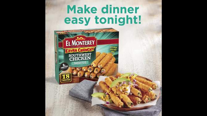 El Monterey Southwest Chicken Extra Crunchy Frozen Taquitos - 20.7oz/18ct, 2 of 10, play video