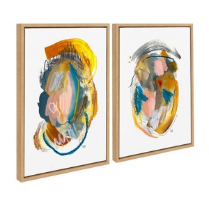 Kate and Laurel Sylvie Changes No 1 and 2 Framed Canvas Art Set by Erika Wynn - 1 of 4