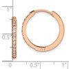 Chisel Stainless Steel Polished Rose IP-plated with Preciosa Crystal Hinged Hoop Earrings - 4 of 4