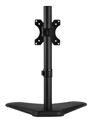 Black Adjustable Steel Single Monitor Stand with 360-Degree Rotation