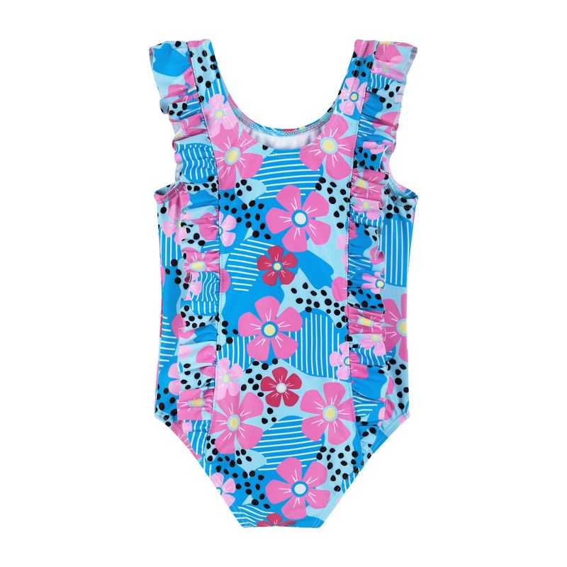 Andy & Evan  Infant  Aqua Floral Print One-Piece Swimsuit, 2 of 3
