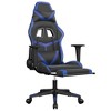 vidaXL Massage Gaming Chair with Footrest Black&Blue Faux Leather - 3 of 4