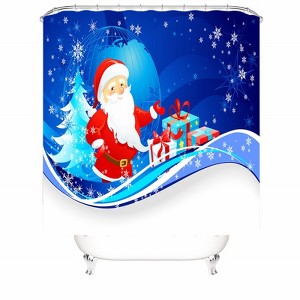Santa Claus And Gifts Shower Curtains for Bathroom Waterproof Fabric Bath Curtain Durable Soft Stylish Bathroom Decor 72x72 Inch - 1 of 1