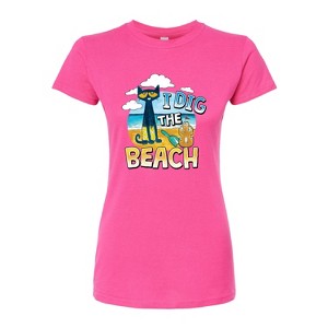 Women's - Pete the Cat - I Dig The Beach Fitted Graphic T-Shirt - 1 of 3