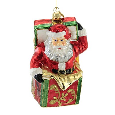 Huras 6.5" Santa In The Box Ornament Jack Christmas  -  Tree Ornaments