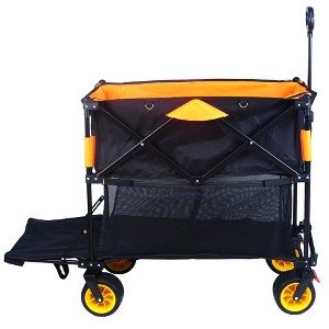 HTUTWOO Big Large Capacity Folding Cart,Extra Long Folding Cart  With Extended Lower Shelf For Camping Holds Up to 450 Pounds - 1 of 4