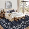 Large Modern Floral Bordered Area Rug, Washable and Stain Resistant, Low Pile Soft Touch Carpet, Folding Floor Cover for Bedroom and Apartment. - 2 of 4