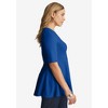 Jessica London Women's Plus Size Stretch Cotton Peplum Tunic - 4 of 4