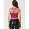 Allegra K Women's Thick Strap Sweetheart Neck Sleeveless Velvet Crop Cami  Tank Top Hot Pink Large