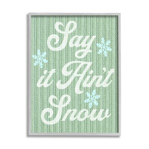 Stupell Industries Green Say It Ain't Snow Black Framed Giclee Art - 1 of 4