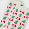 Women's 'Fa La La' Checkered Christmas Crew Socks - Wondershop™ White/Green/Red 4-10 - 3 of 3