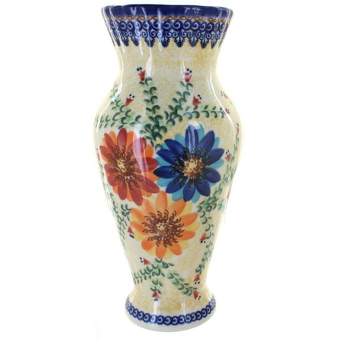 Blue Rose Polish Pottery 231 Vena Tall Vase